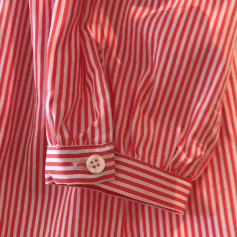 J. McLaughlin Millbury Cotton Red & White Stripe Tie Belt Midi Shirt Dress S NWT - Picture 13 of 16